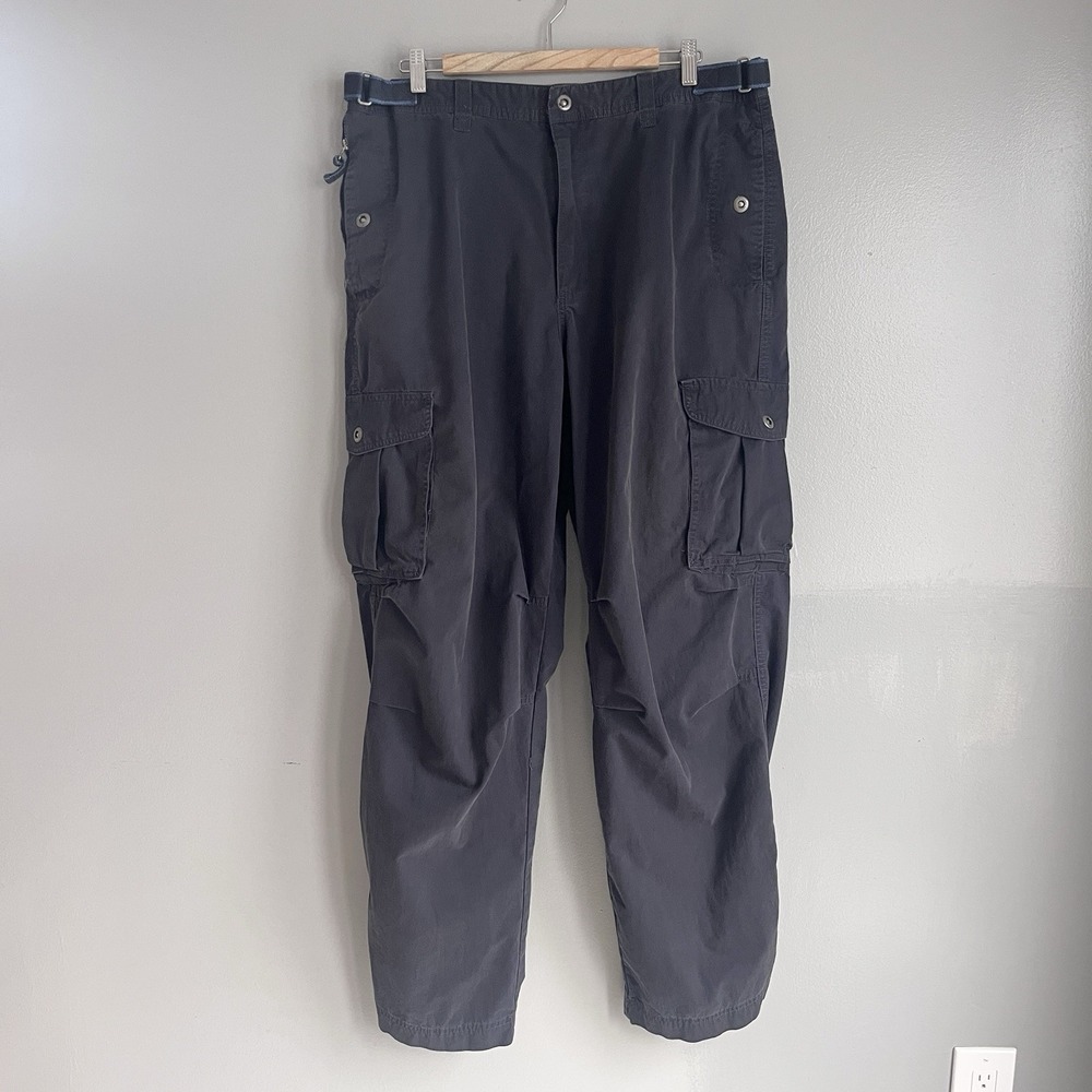 VTG Old Navy Cargo Pants Utility Faded Gray Blue Baggy Y2K 38x34 (actual 38x32)‎